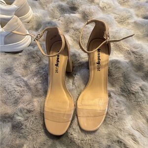 Tan Ankle Strap Heels
